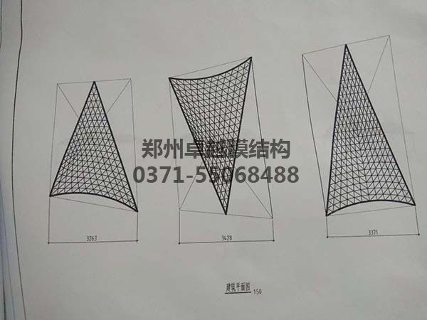 商丘柒悅城商場膜結構屋頂建筑平面圖